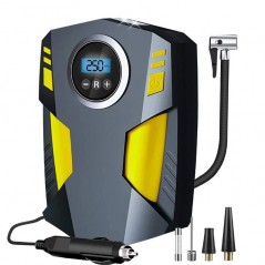 Compresor Auto Portabil Lanterna si Afisaj Electronic DC 12V, 120W Pompa Biciclete, Moto, Mingi, Saltele, Max 10.3bar