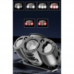 Lanterna LED de Cap, cu Suport Inclus, Incarcare USB Tip C, Raza 100-200m, 5W, 6 Trepte de Lumina, 400 mAh, Gri