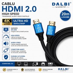 Cablu HDMI 2.0 4K UHD High Speed HDTV 20m