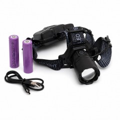 Lanterna Frontala LED 4 Culori Alb Cald Alb Rece Albastru Rosu Acumulator 18650 USB-C Zoom