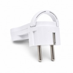 Stecher Schuko 16A 250V Alb cu Inel Tragere, Profil Redus