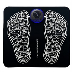 Covoras de Masaj pentru Picioare, EMS, 4 Niveluri de Intensitate, Incarcare USB, Ecran LED, Telecomanda Inclusa, Negru