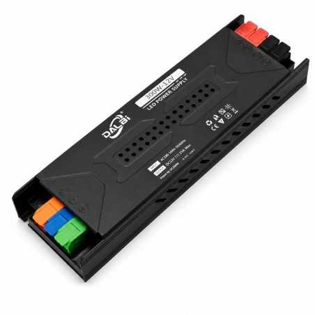 Sursa Alimentare LED 12V 300W 25A Slim cu Conectare Rapida Push-In, Carcasa Aluminiu