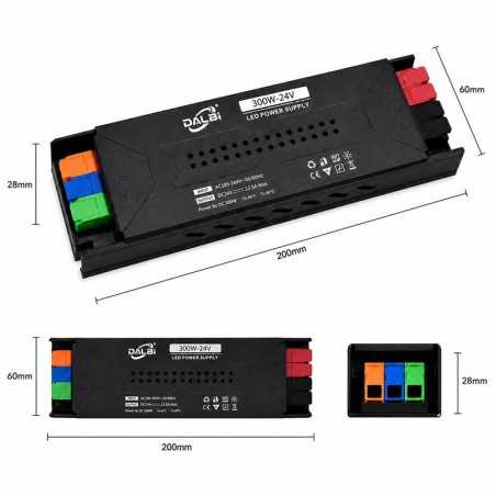 Sursa Alimentare LED 24V 300W 12.5A Slim cu Conectare Rapida Push-In