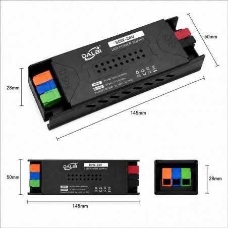 Sursa Alimentare LED 24V 60W 2.5A Slim cu Conectare Rapida Push-In