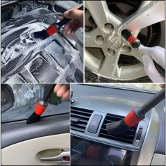 Set 15 Accesorii pentru Curatare Auto, din PP si Microfibra, Interior/Exterior, 30 x 24 x 12 cm, Albastru/Negru