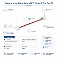 Conector Imbinare Banda LED 10mm 2 Pini