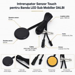 Intrerupator Senzor Touch pentru Banda LED Sub Mobilier
