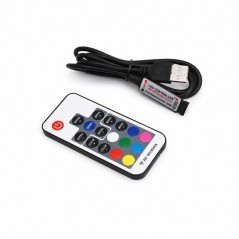 Controler USB pentru Banda LED RGB cu Telecomanda RF 17