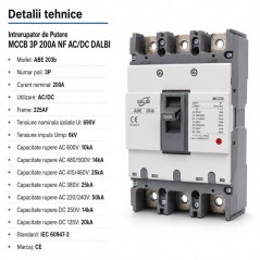 Intrerupator de Putere MCCB 3P 200A NF ACDC