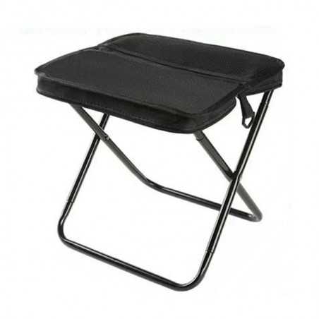 Scaun Taburet Pliabil Camping, pentru Adulti, Scaun Portabil, Pescuit, din Panza Oxford si Cadru Metalic,31 x 29 x 25 cm, Negru