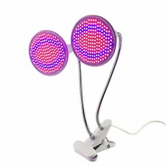Lampa cresterea plantelor de interior, cap dublu, 290 leduri, 2 culori , prindere cu clips, 46x11.5x9.2 cm