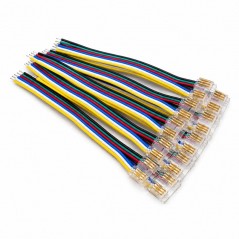 Conector Banda LED COB RGB+CCT 12mm 6 Pini cu Cablu 10cm YOA6P-12-1 Set 10 Buc