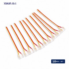Conector Banda LED COB Monocolor 10mm 3 Pini cu Cablu 10cm Set 10 Buc YOA3P-10-1