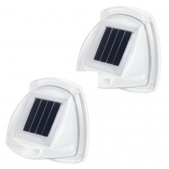 Lampa Solara LED pentru Gradina, Set 2 Bucati, Tip Aplica pe Perete, 8.5 x 9 cm, 2V, ABS, 600mAh, Rezistent la apa, 8 LED-uri