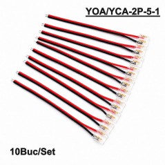 Set 10 x Conector Banda LED COB/SMD Monocolor 5mm 2 Pini cu Cablu 10cm Set 10 Buc YOA/YCA2P5-1