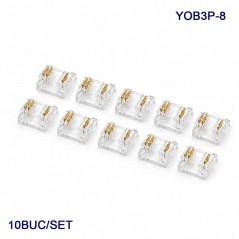 Set 10 Conectori pentru Imbinare Banda LED COB 8mm 3 Pini Strip to Strip Set 10 Buc YOB3P-8