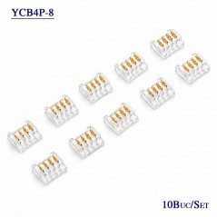 Set 10 bucati Conectori pentru Imbinare Banda LED SMD 8mm 4 Pini Strip to Strip Set 10 Buc YCB4P-8