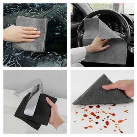 Set 5 Lavete Magice din Microfibră pentru Curățare, 30 x 30 cm, Reutilizabile, Gri