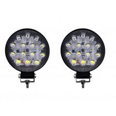 Set 2 x Proiectoare LED Auto Offroad 42W, 12V-24V, 3080 Lumeni, Rotunde, IP67