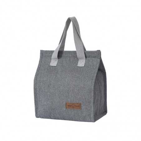 Geanta termoizolanta tip bento bag , camping cooler bag, Aluminiu, 22.5 x 13 cm, 3.3 L, gri