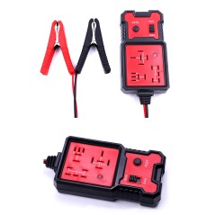 Tester Relee Auto, Slot Card 12-24 V, Pentru Relee 4 si 5 Pini, Cu Indicator LED, Cablu 89 cm, 11x5.7 cm, Negru