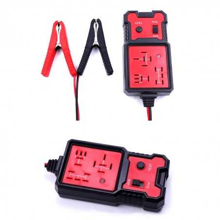 Tester Relee Auto, Slot Card 12-24 V, Pentru Relee 4 si 5 Pini, Cu Indicator LED, Cablu 89 cm, 11x5.7 cm, Negru