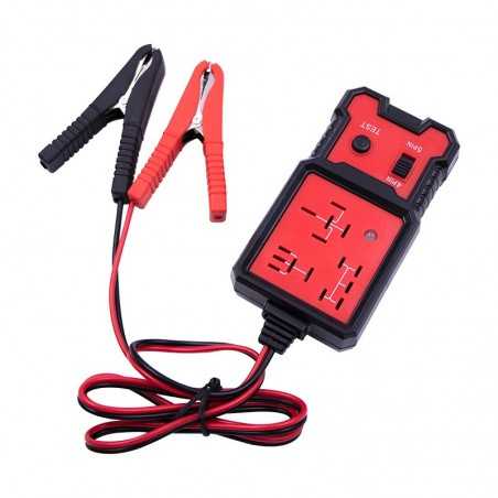 Tester Relee Auto, Slot Card 12-24 V, Pentru Relee 4 si 5 Pini, Cu Indicator LED, Cablu 89 cm, 11x5.7 cm, Negru