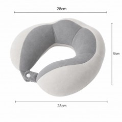 Perna de Voiaj, Pentru Gat, din Bumbac, 4 Cocoase Pentru Confort, Accesoriu de Voiaj, Birou, Masina, Sistem Prindere Capse