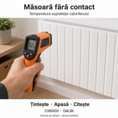 Termometru Infraroșu Digital cu Laser -50°C–400°C CX6000