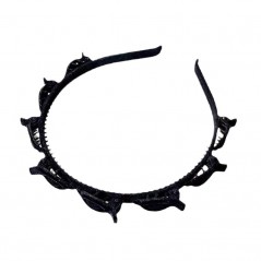 Bentita de Par pentru Femei, Agrafa Stil Coreean, Accesoriu pentru Par cu Textura MultiStrat, 13 x 11.5 cm, Negru