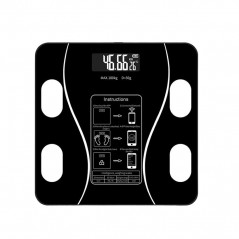 Cantar Electronic Inteligent De Baie Cu Aplicatie Smart, Ecran Digital Iluminat, Termometru, Suporta Maxim 180 Kg, 26 x 26 cm