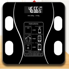 Cantar Electronic Inteligent De Baie Cu Aplicatie Smart, Ecran Digital Iluminat, Termometru, Suporta Maxim 180 Kg, 26 x 26 cm