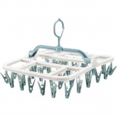 Uscator de Rufe Suspendat,40 Carlige, Rotire 360 Grade,Pliabil, Usor de Depozitat, Multifunctional, 36 x 24 cm, Alb/Albastru