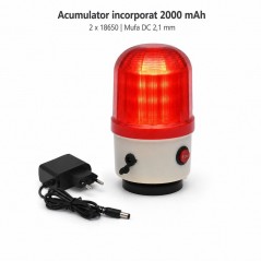 Lampa Avertizare Luminoasa si Sonora 105 dB, cu Acumulator si Magnet, ND-10J-B