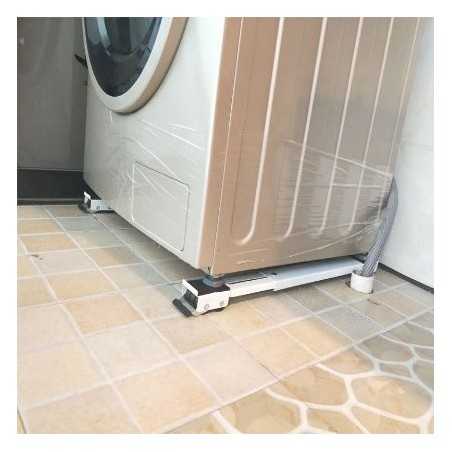 Set Suport Reglabil cu Roti pentru Mutat Mobila, Dimensiune Reglabila, Benzi Antiderapante, cu Frana, Alb Negru