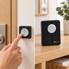 Sonerie Fără Fir cu 38 Melodii, Rază 100 m, Neagră X3