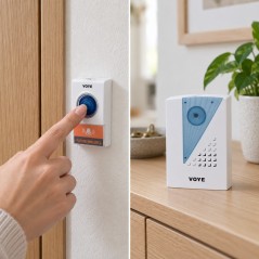 Sonerie Fără Fir cu 38 Melodii și Volum Reglabil, Albă V001A