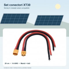 Set Conectori XT30 Mama-Tata cu Cablu 20 cm