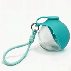 Sticlă de Apă pentru Animale 285ml cu Bol Pliabil Transparent – Flacon Portabil pentru Câini și Pisici, Albastru/Roz
