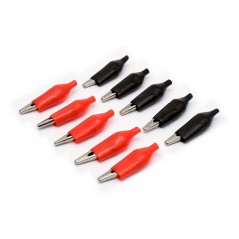 Set 10 Clești Crocodil 50mm Izolați Complet, 5 Roșii și 5 Negri