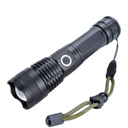 Lanterna LED XH P50 Incarcare USB Zoom Reglabil Acumulator 18650 X71