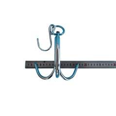 Cârlig Măcelărie cu 3 Capete, 27 cm, Tijă 10 mm, Rotativ, pentru Agățat Carne