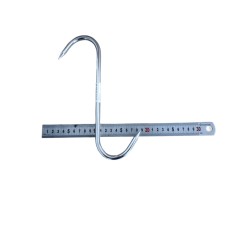Cârlig S cu 2 Capete, 26 cm, Tijă 10 mm pentru Tranșat Carne Porc, Vită și Oaie