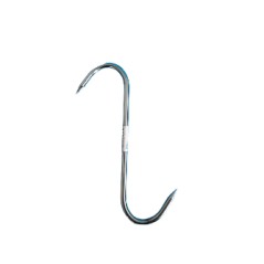 Cârlig S cu 2 Capete, 26 cm, Tijă 10 mm pentru Tranșat Carne Porc, Vită și Oaie
