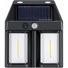 Lampa Solara LED Decorativa de Perete, pentru Exterior, Suspendata, 800mAh, 15x13x6 cm, Neagra