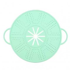 Capac Sita pentru Tigaie, 28 inch, Capac din Silicon pentru Scuregere, Anti-Stropire, Deflector de Ulei, Verde deschis
