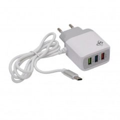 Incarcator Fast Tip C - Max 3,1A cu 3 x Usb 3.1 - Usb Q - Usb Fast