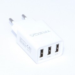 Incarcator Retea - 3 x USB / 3,1A + Cablu Micro USB , TREQA
