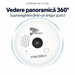 Camera de Supraveghere Wi-Fi Tip Bec E27, Panoramica 360°, cu Iluminare LED D8